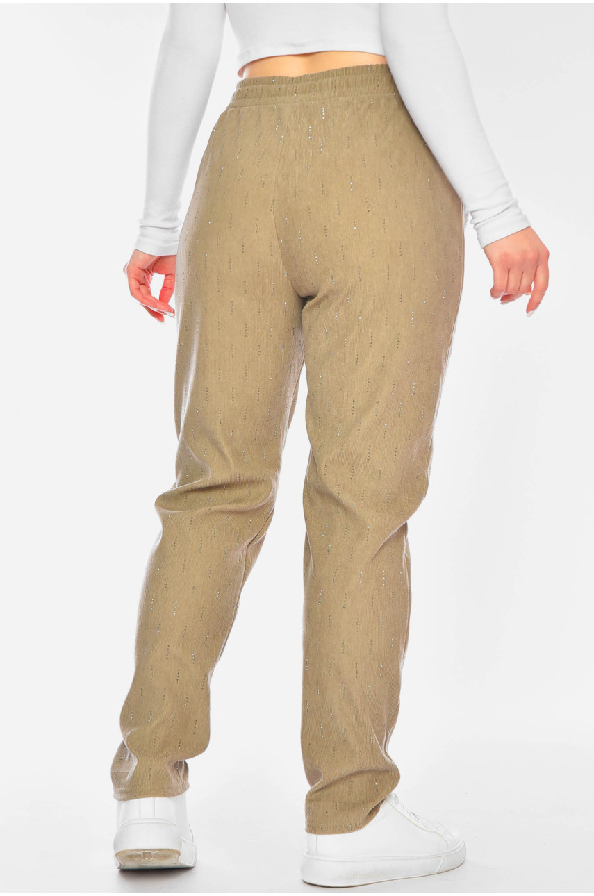 Штаны женские полубатальные бежевого цвета 9669-2 201060