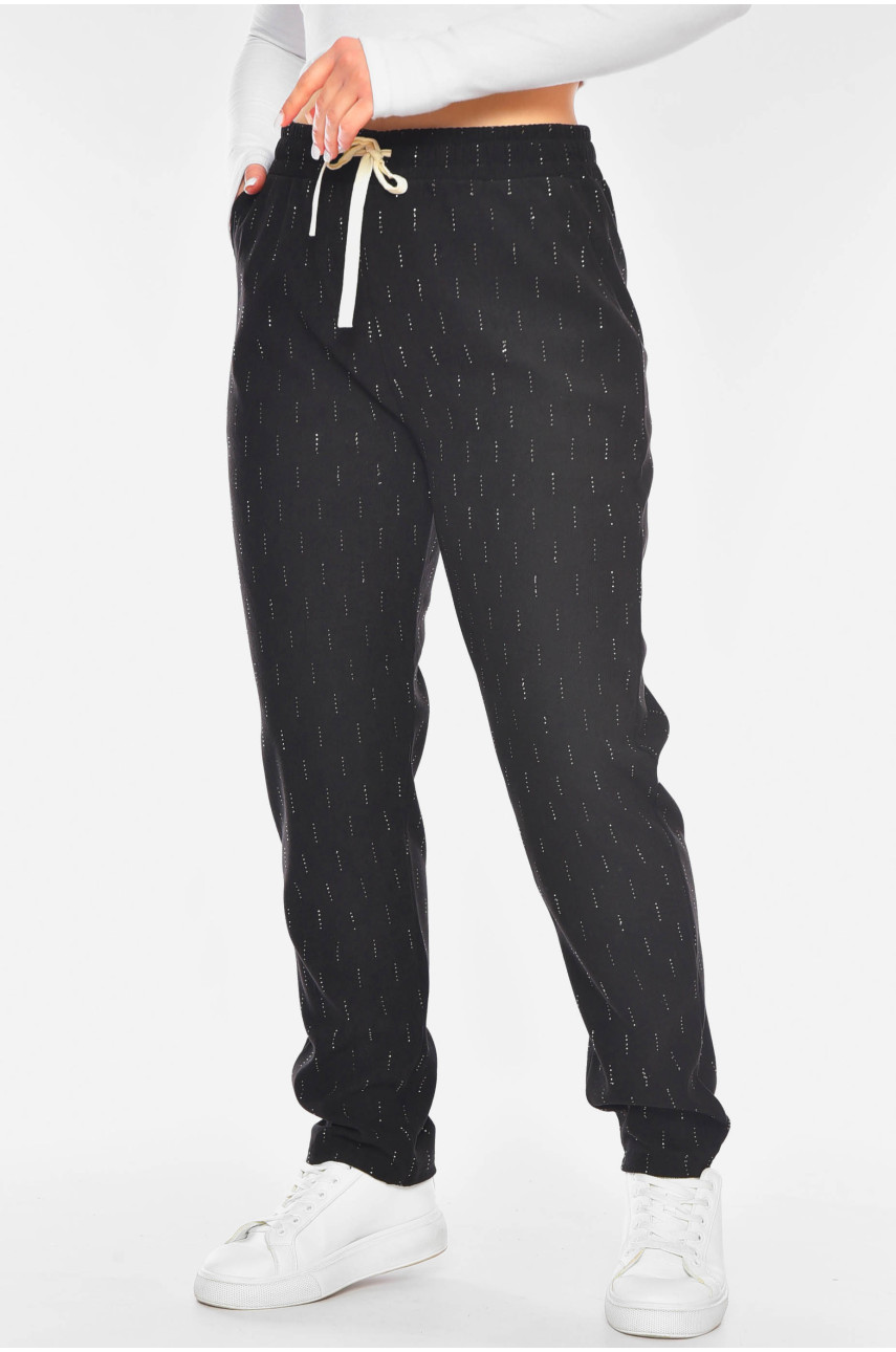 Штани жіночі напівбатальні чорного кольору 9669-2 201061 Штани жіночі напівбатальні чорного кольору 9669-2 201061