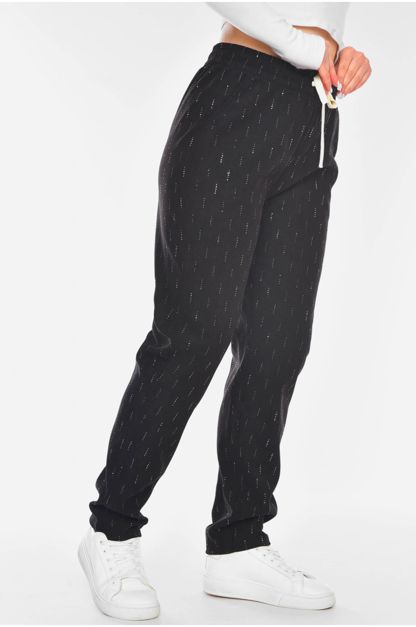 Штани жіночі напівбатальні чорного кольору 9669-2 201061 Штани жіночі напівбатальні чорного кольору 9669-2 201061