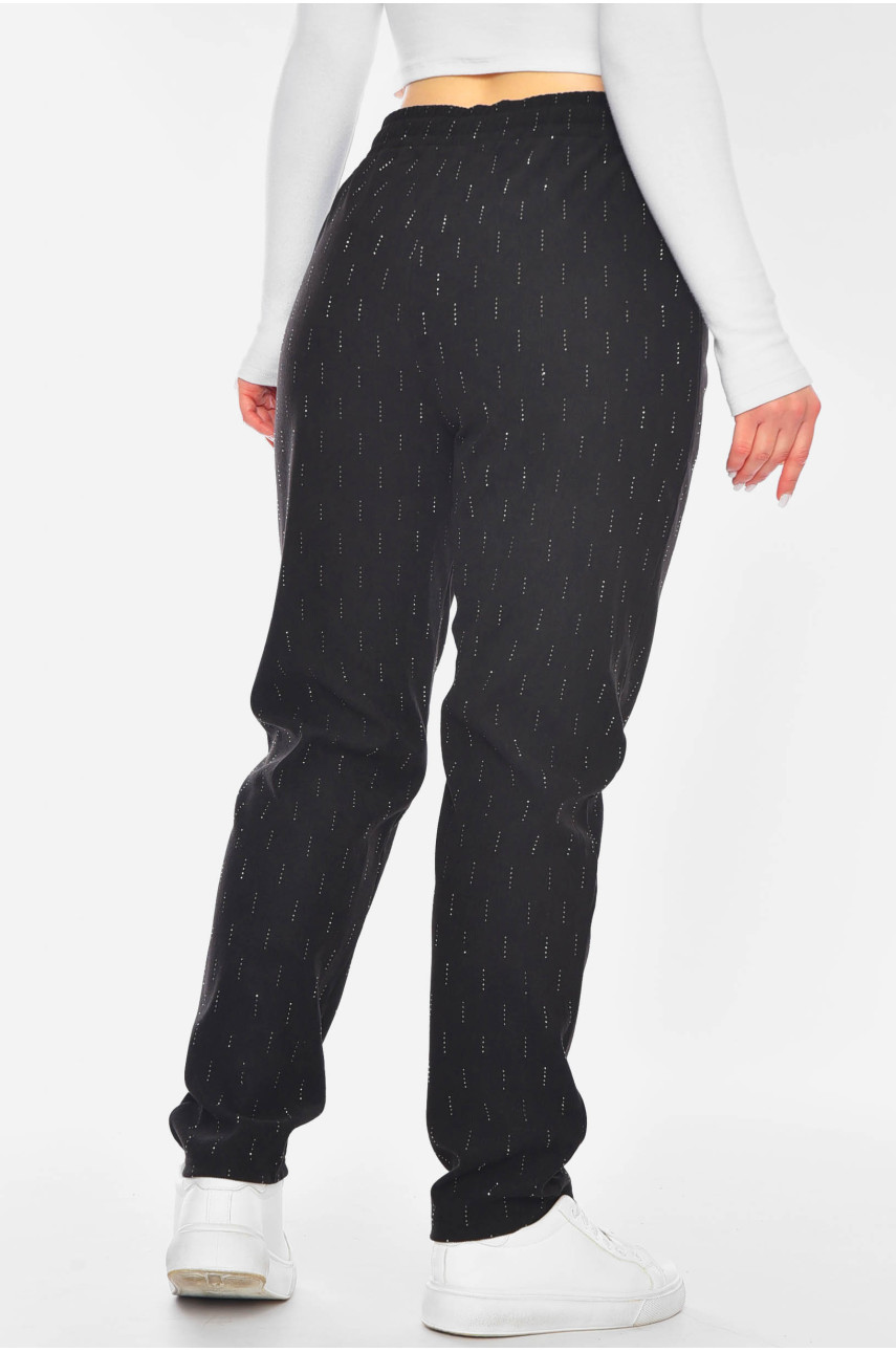 Штани жіночі напівбатальні чорного кольору 9669-2 201061 Штани жіночі напівбатальні чорного кольору 9669-2 201061