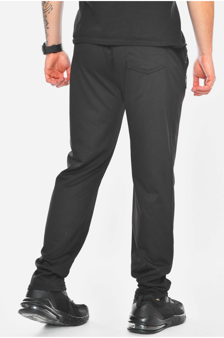 Спортивні чоловічі штани чорного кольору А787-7 201066 Спортивні чоловічі штани чорного кольору А787-7 201066