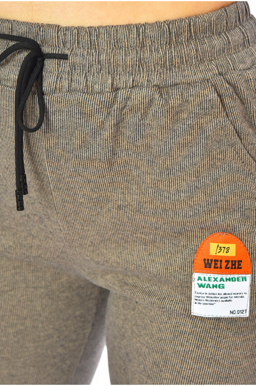 Штаны женские однотонные тёмно-бежевого цвета 177 201074