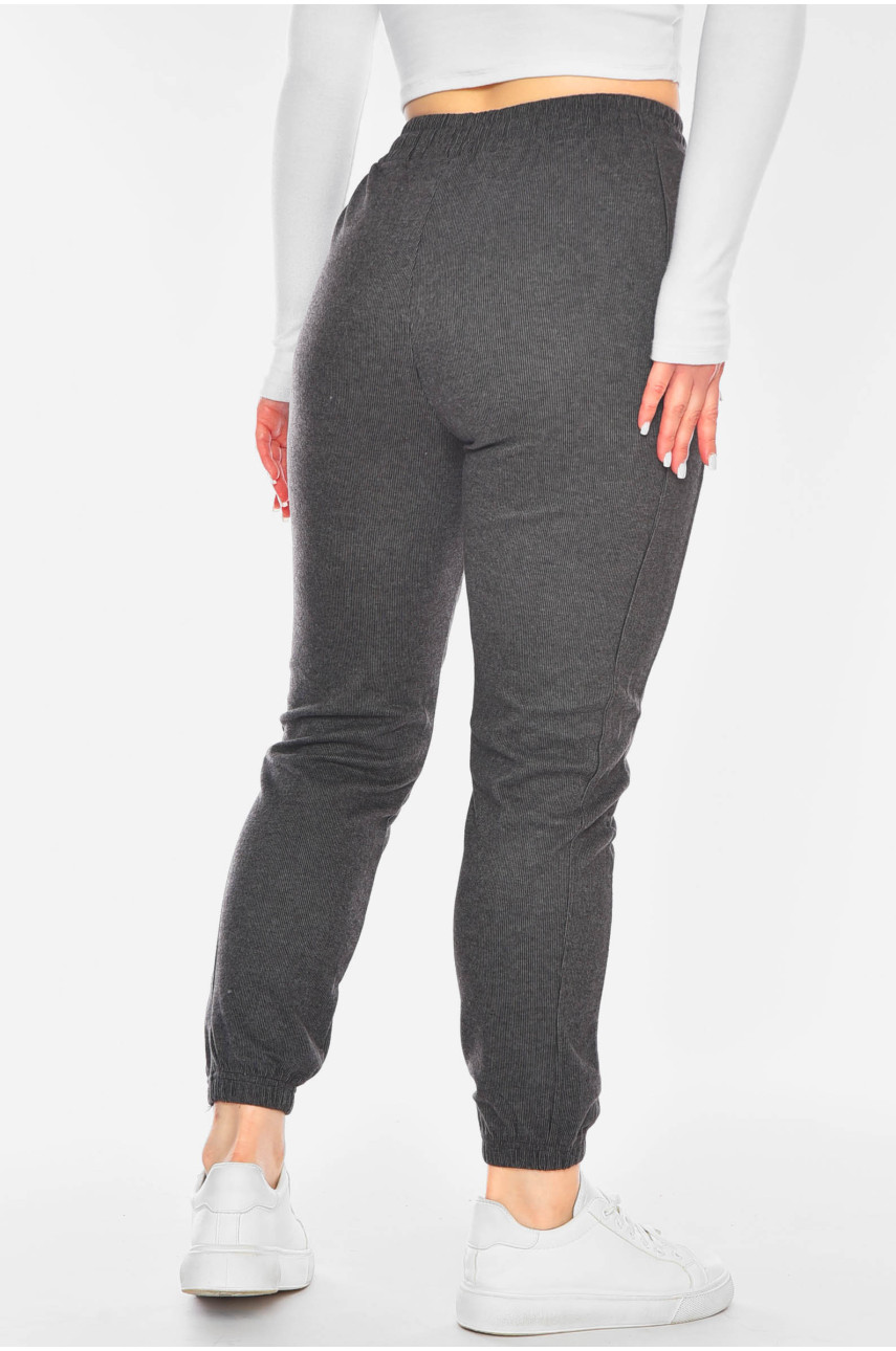 Штаны женские однотонные тёмно-серого цвета 177 201076