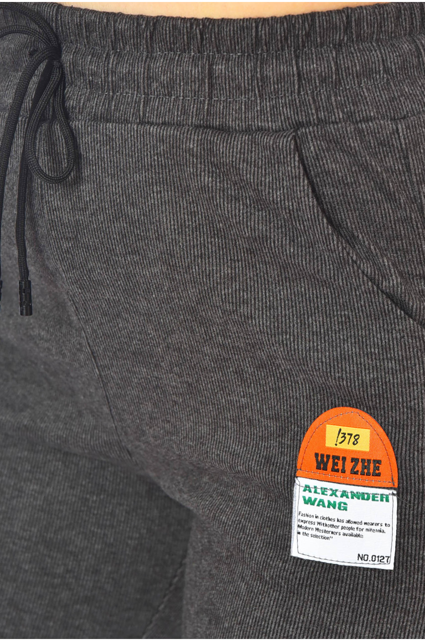 Штаны женские однотонные тёмно-серого цвета 177 201076