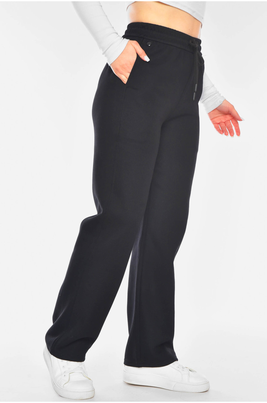 Штаны женские однотонные черного цвета 9650 201091 Штаны женские однотонные черного цвета 9650 201091