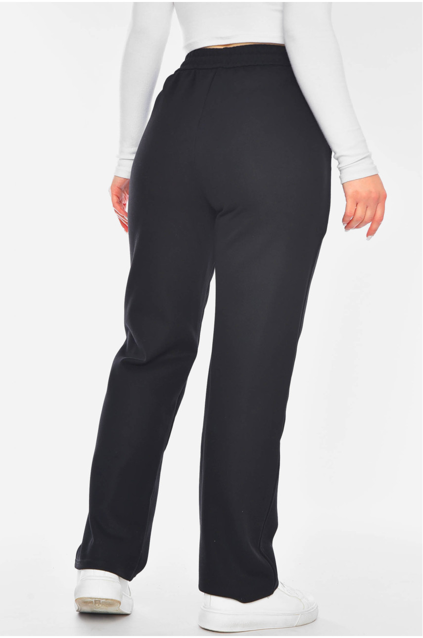Штаны женские однотонные черного цвета 9650 201091 Штаны женские однотонные черного цвета 9650 201091