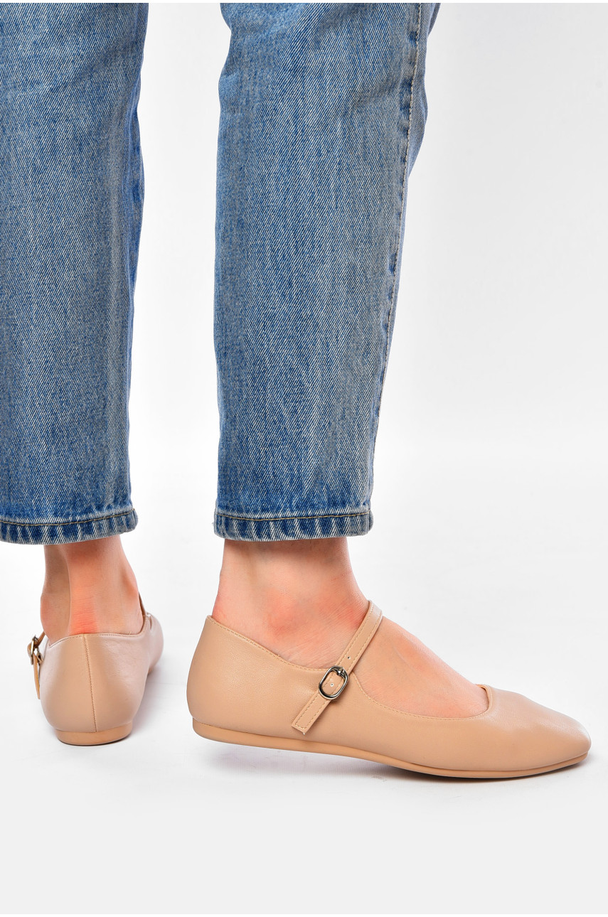 Балетки женские бежевого цвета 165-7 201098