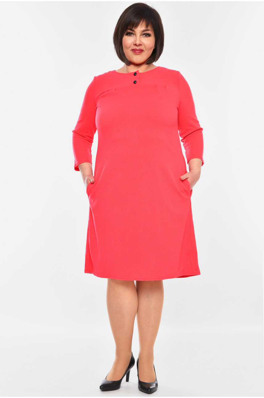 Платье женское батальное розового цвета 8134 201102