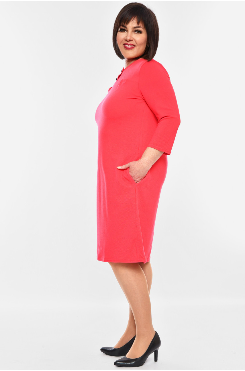 Платье женское батальное розового цвета 8134 201102