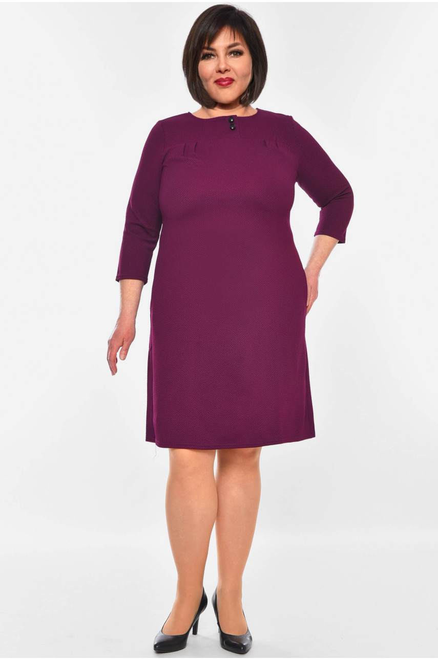 Платье женское батальное фиолетового цвета 8134 201107