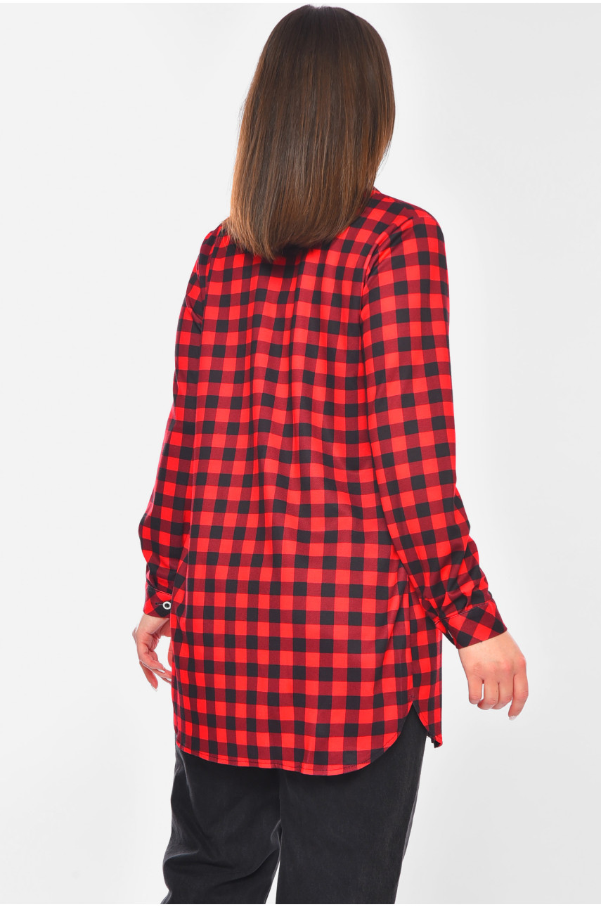 Рубашка женская полубатальная красного цвета 8161 201115 Рубашка женская полубатальная красного цвета 8161 201115