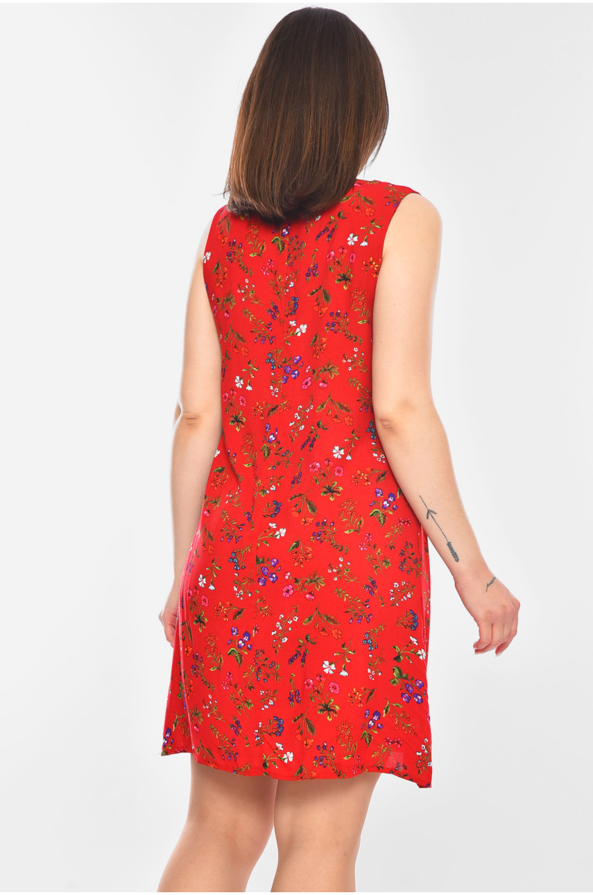 Сарафан жіночий червоного кольору з принтом 958 201131