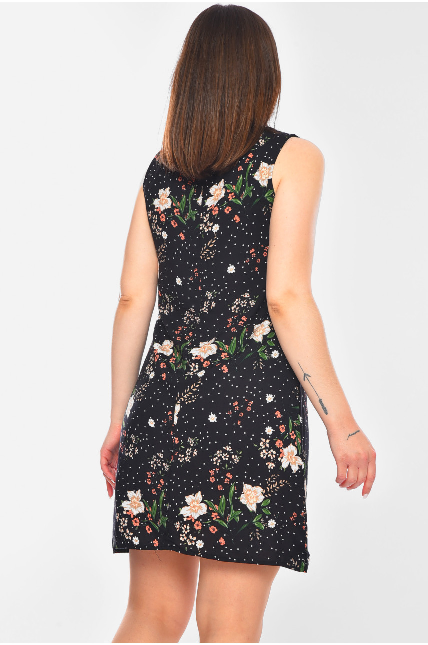 Сарафан жіночий чорного кольору з принтом 958 201133