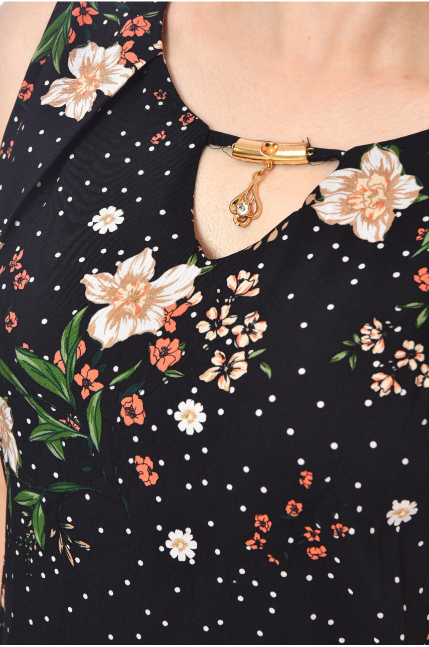 Сарафан жіночий чорного кольору з принтом 958 201133