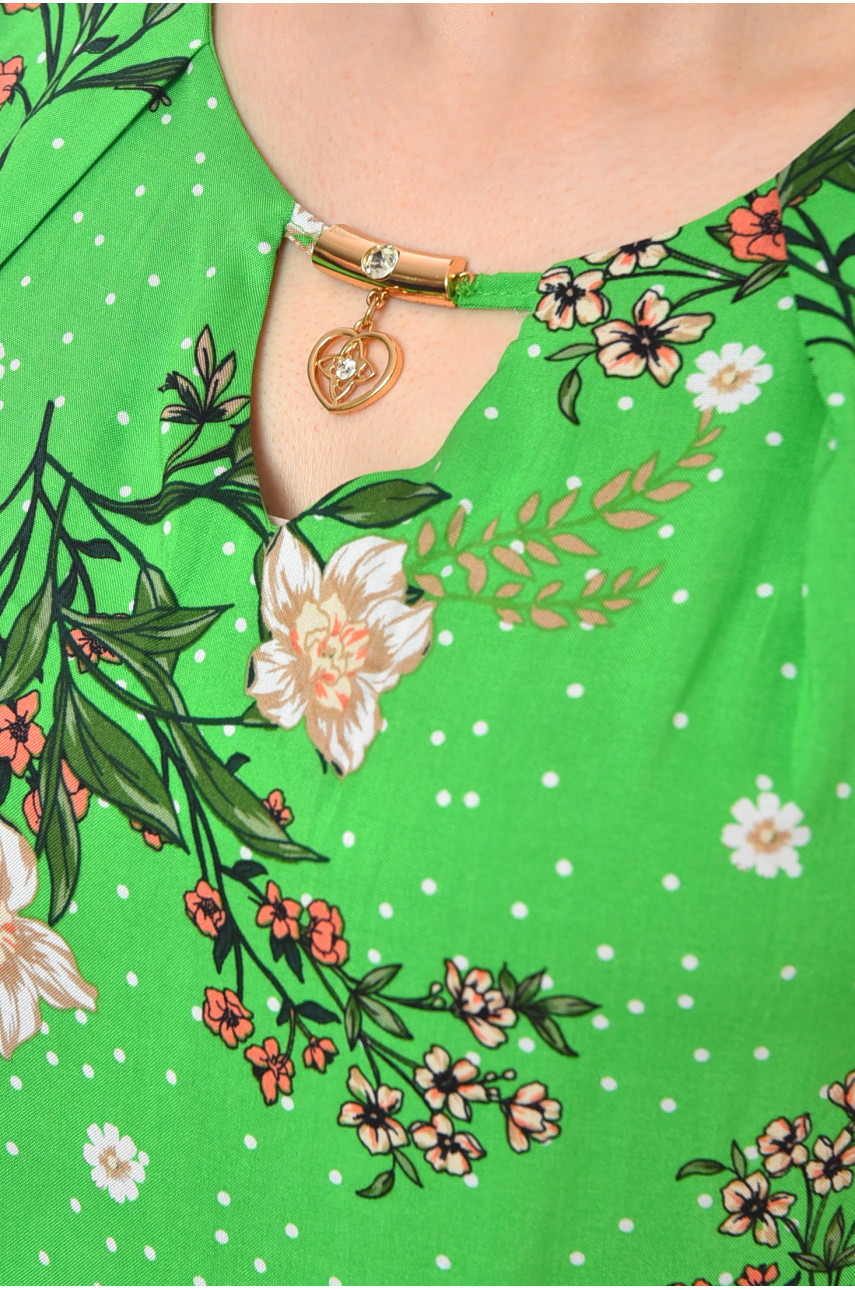 Сарафан жіночий зеленого кольору з принтом 958 201136