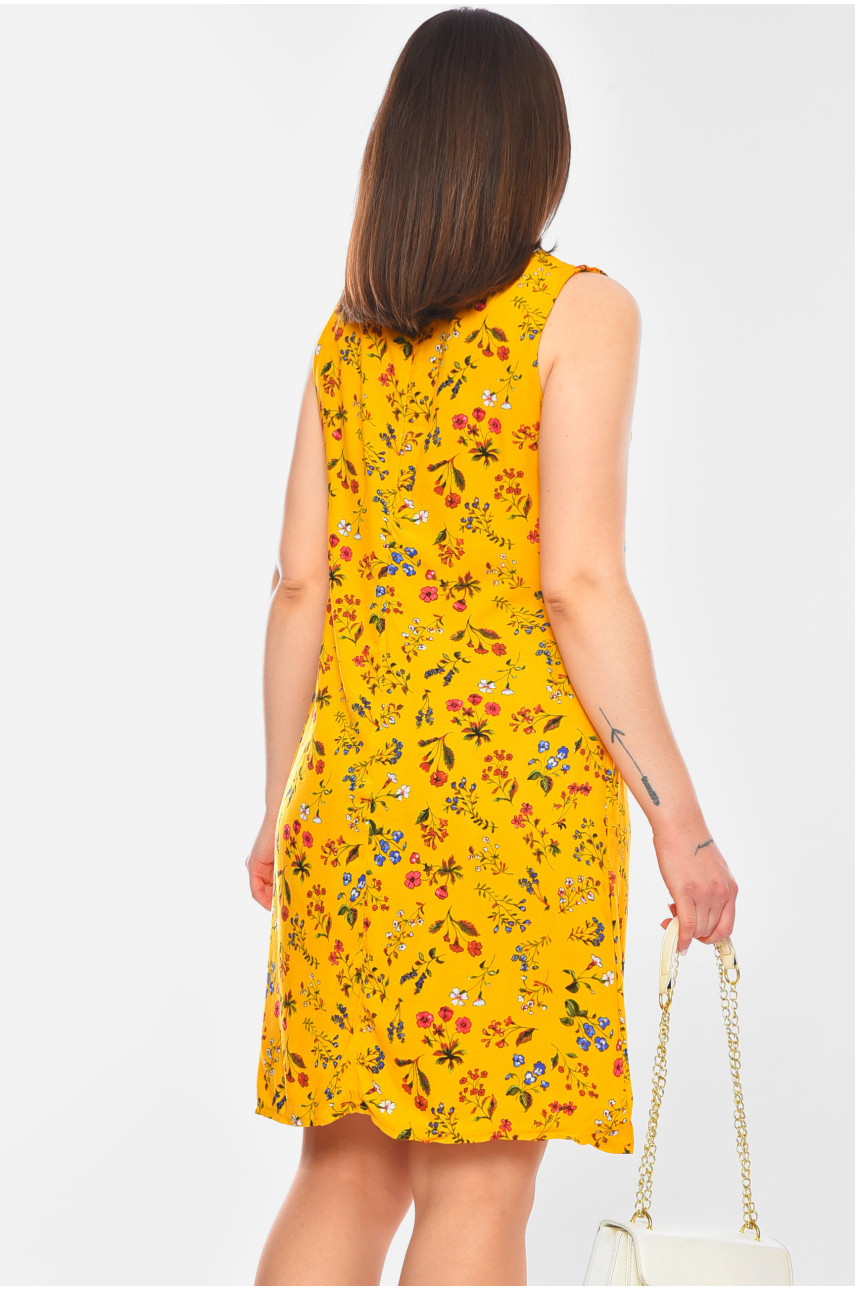 Сарафан жіночий жовтого кольору з принтом 958 201137