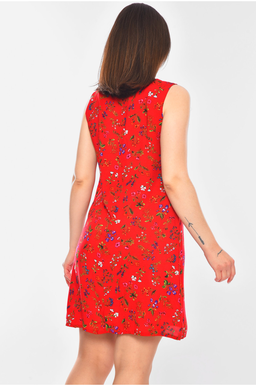 Сарафан жіночий червоного кольору з принтом 958 201138