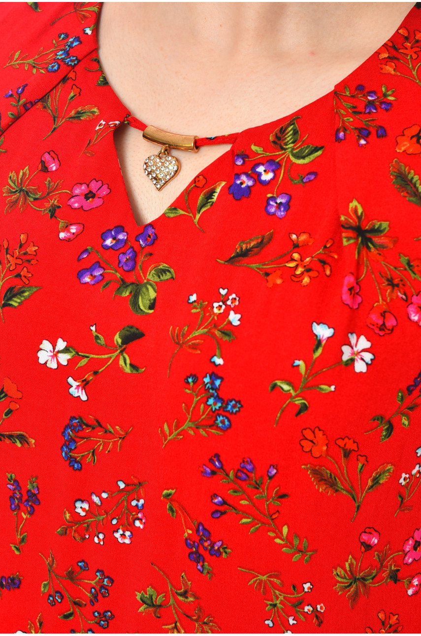 Сарафан жіночий червоного кольору з принтом 958 201138