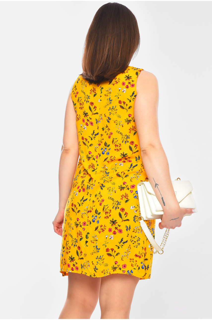 Сарафан женский желтого цвета с принтом 958 201139 Сарафан женский желтого цвета с принтом 958 201139