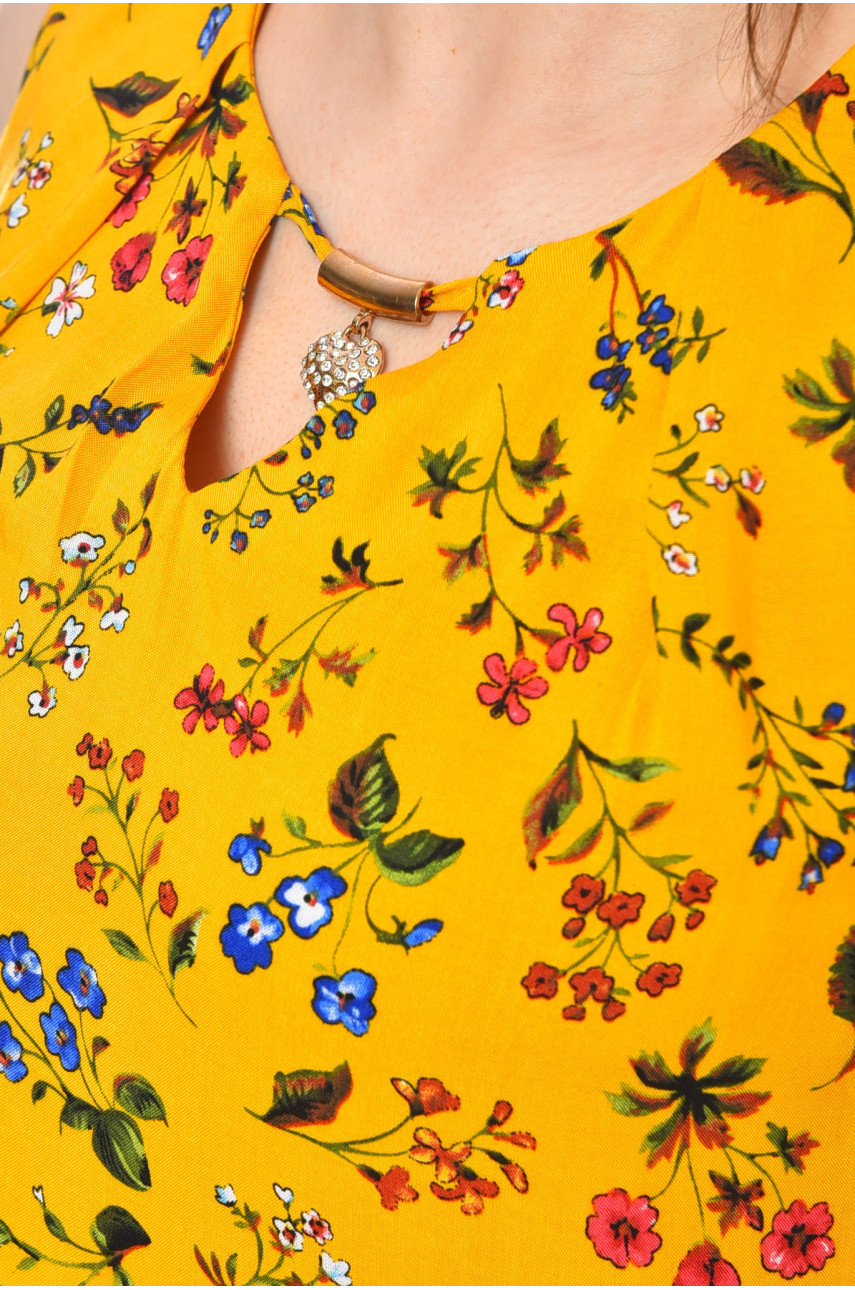 Сарафан женский желтого цвета с принтом 958 201139 Сарафан женский желтого цвета с принтом 958 201139
