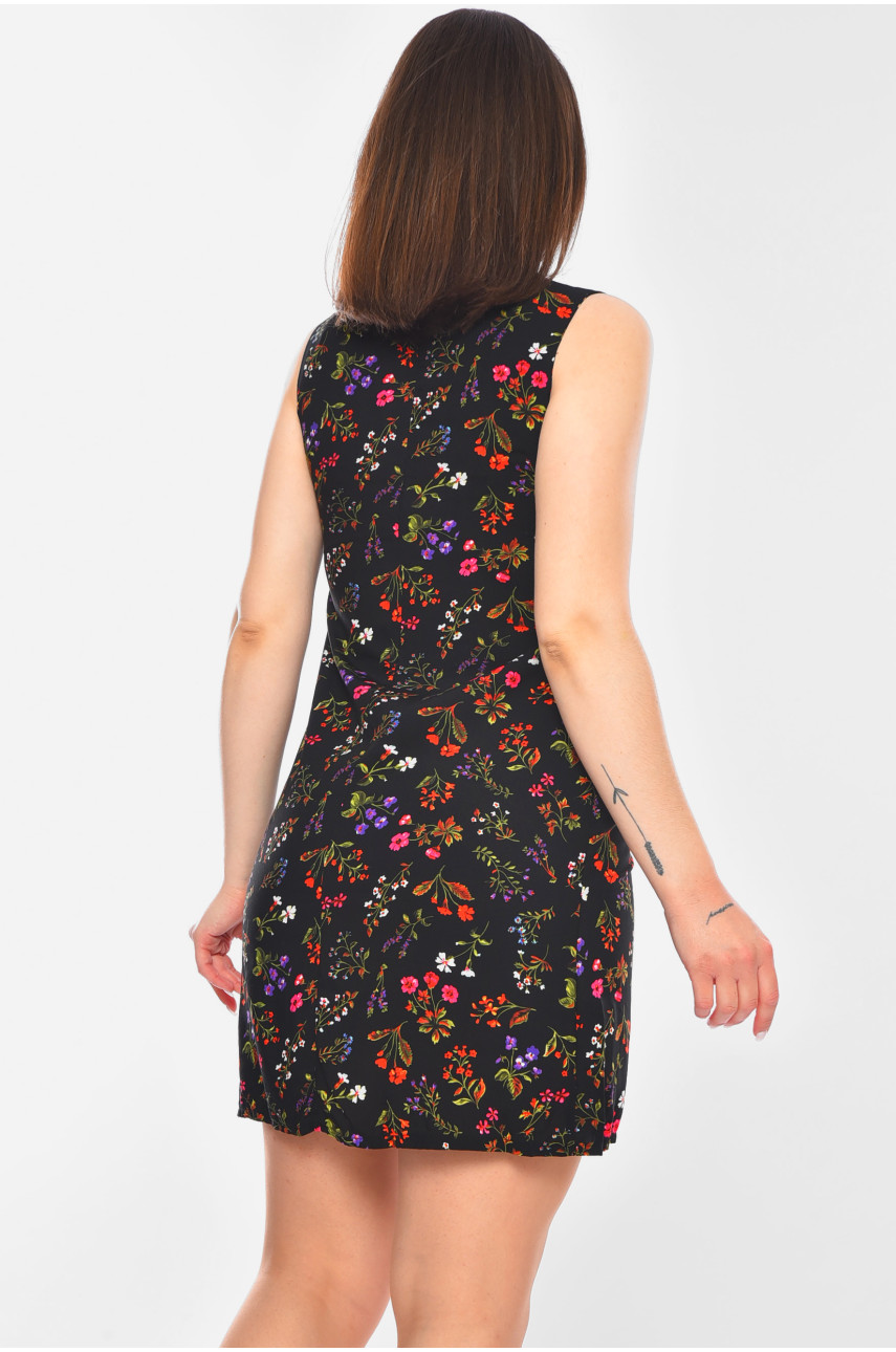 Сарафан жіночий чорного кольору з принтом 958 201140 Сарафан жіночий чорного кольору з принтом 958 201140