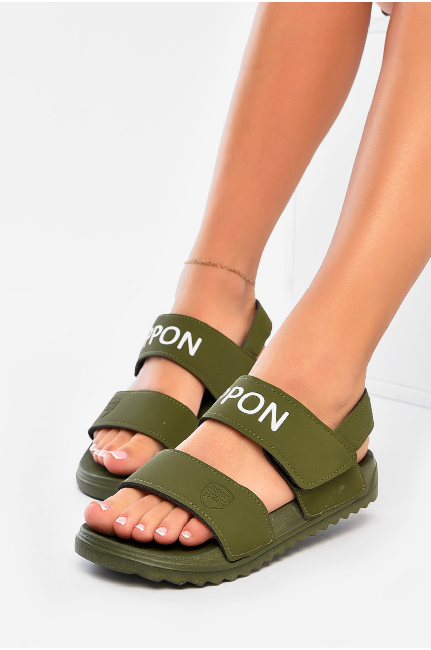 Сандалі жіночі кольору хакі 2211-19 201145