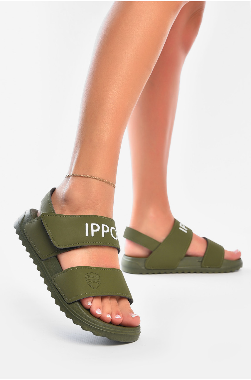 Сандалі жіночі кольору хакі 2211-19 201145