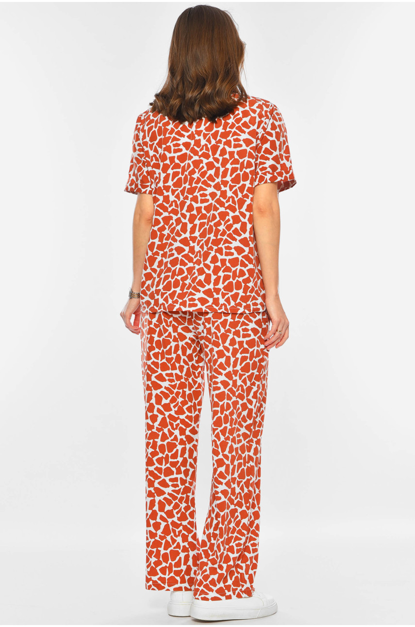 Костюм жіночий коричневого кольору з принтом 058 201158