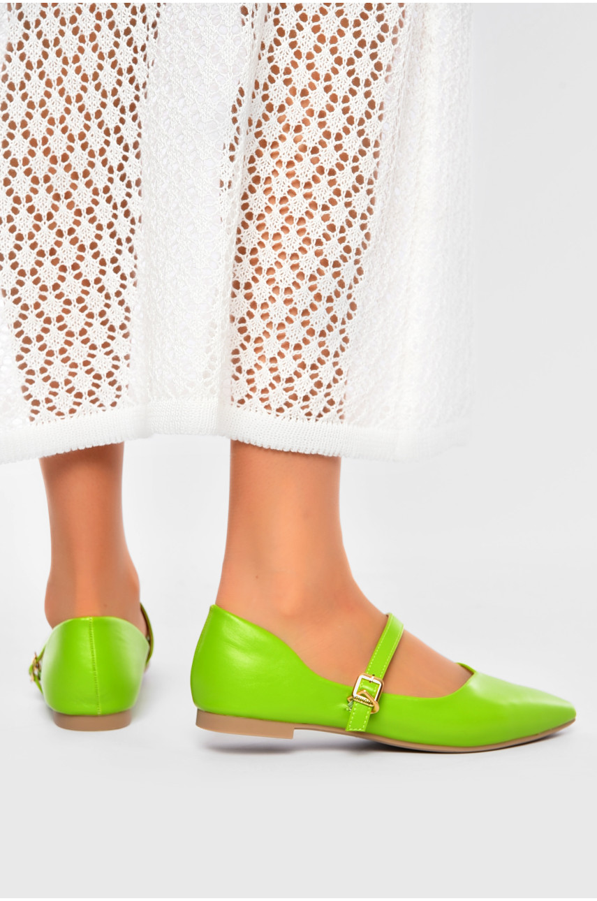 Балетки женские зеленого цвета 350-6 201163
