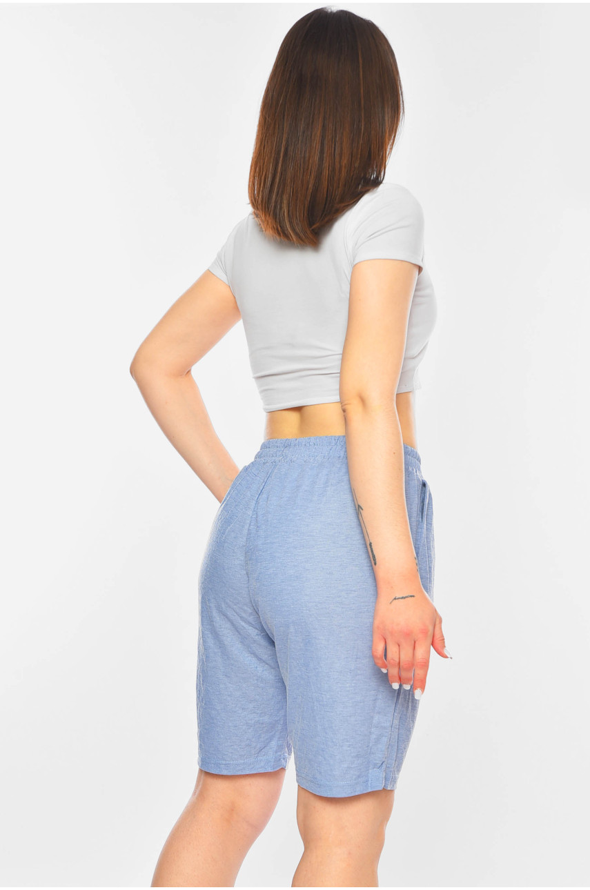 Шорты женские однотонные голубого цвета 1043 201169