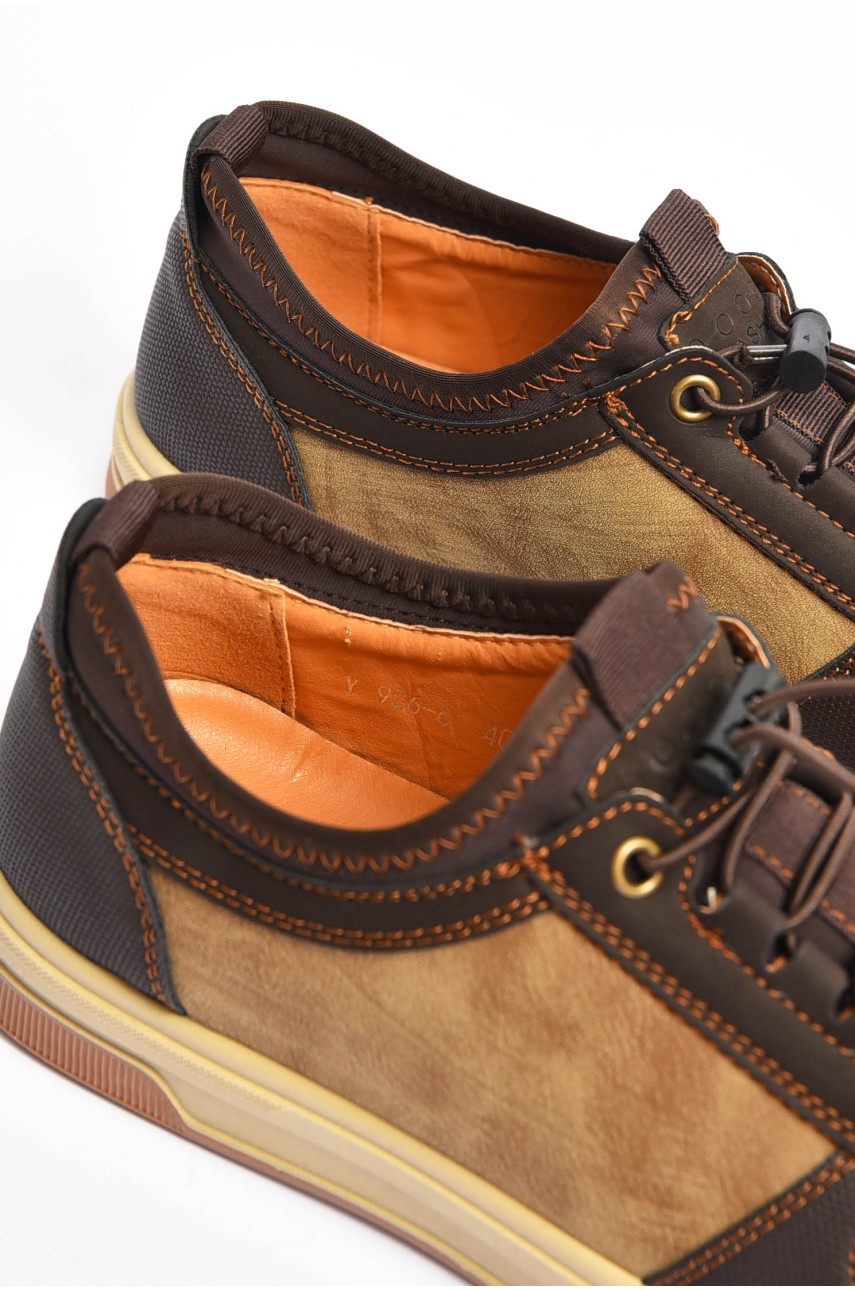 Кросівки чоловічі бежевого кольору на шнурівці 926-6 201170