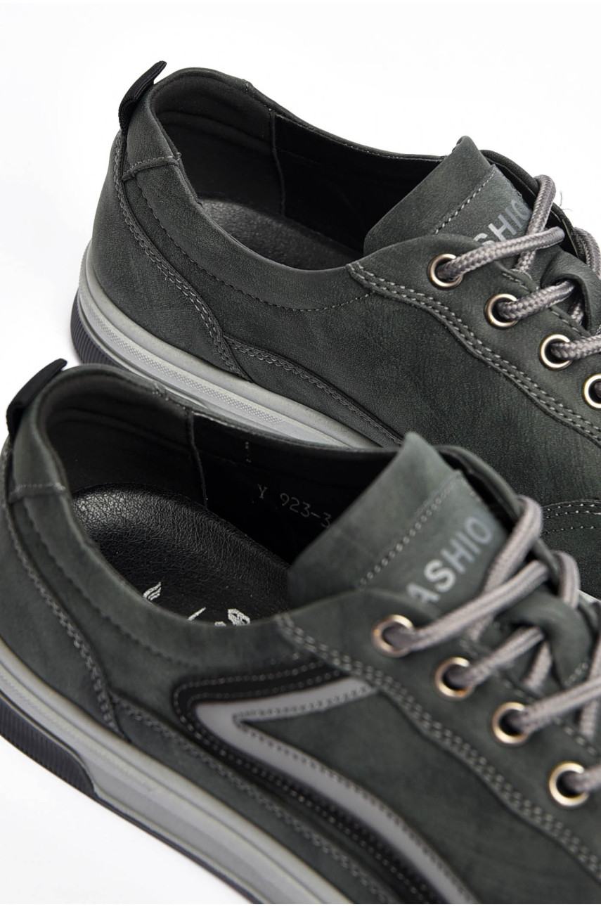 Кросівки чоловічі чорного кольору на шнурівці 923-3 201172