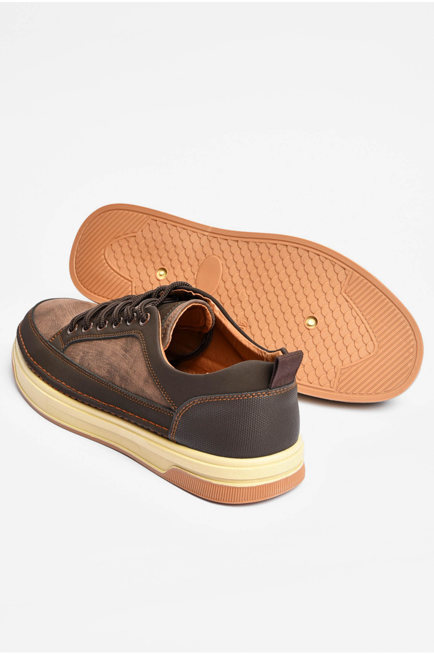 Кросівки чоловічі коричневого кольору на шнурівці 920-8 201174