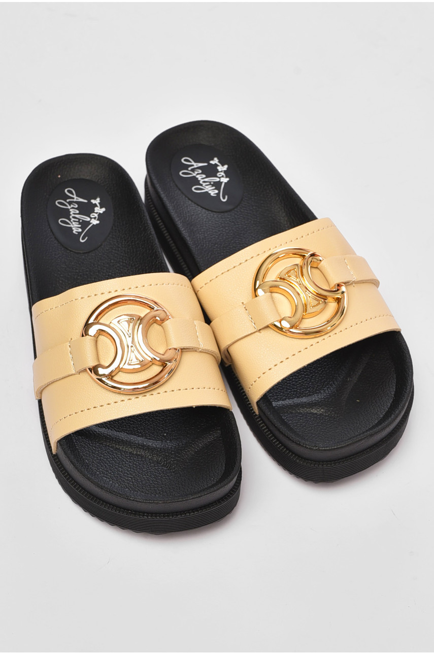 Шльопанці жіночі бежевого кольору 2010-1 201184