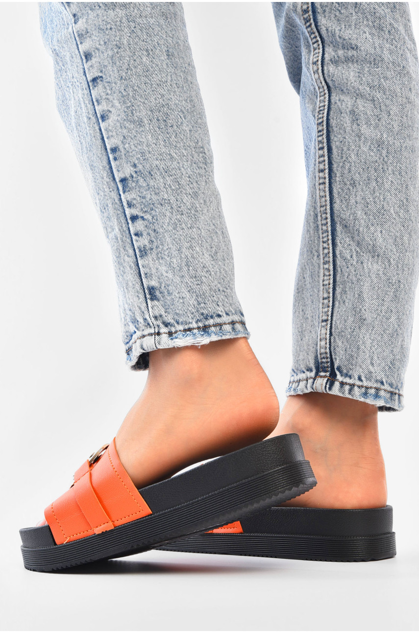 Шльопанці жіночі помаранчевого кольору 2010-1 201185