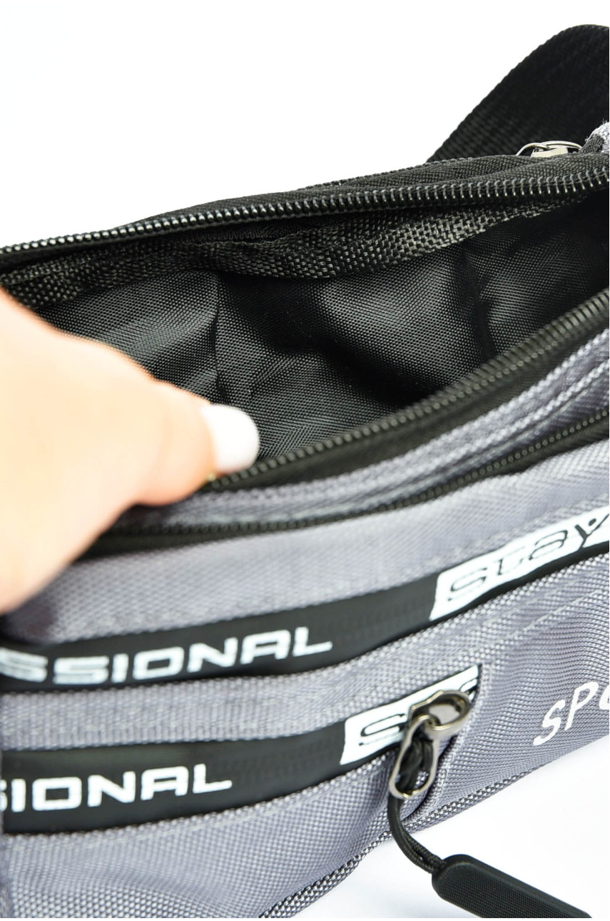 Бананка мужская текстильная серого цвета 559-1 201208