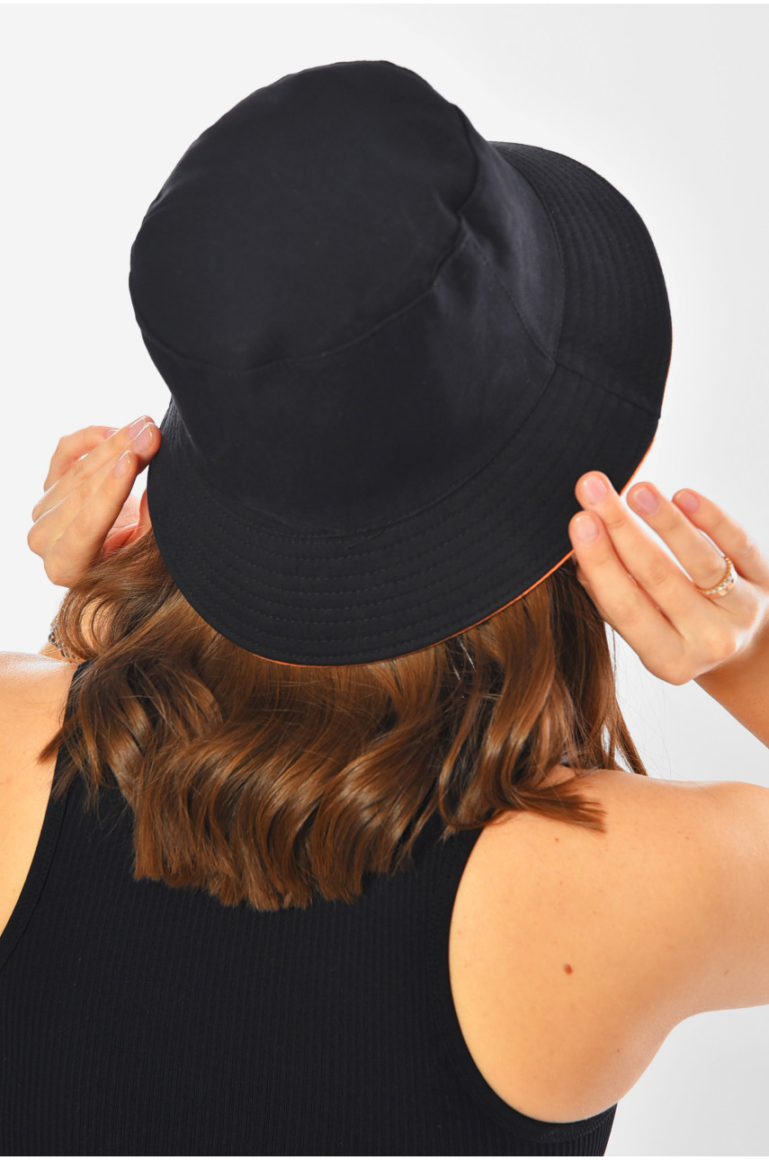 Панама жіноча двостороння помаранчевого кольору К-37 201227 Панама жіноча двостороння помаранчевого кольору К-37 201227