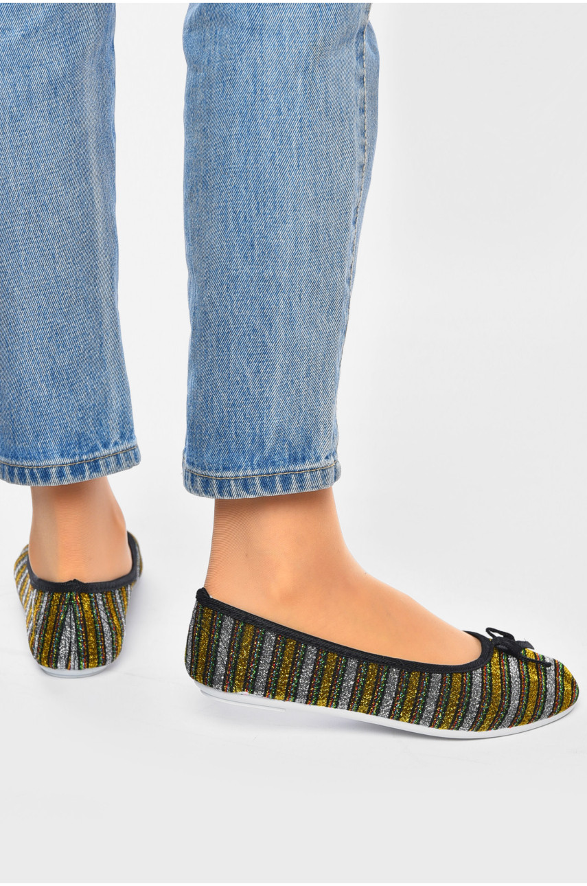 Мокасины женские черного цвета в разноцветную полоску 5613 201235 Мокасины женские черного цвета в разноцветную полоску 5613 201235