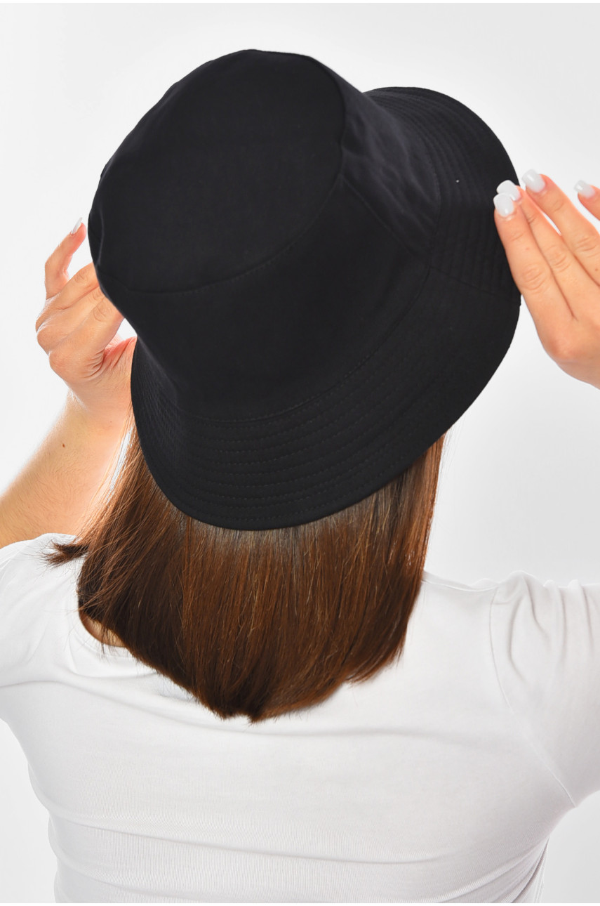 Панама жіноча двостороння чорного кольору К-37 201241 Панама жіноча двостороння чорного кольору К-37 201241