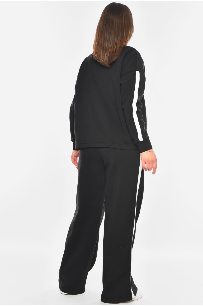 Спортивний костюм жіночий на флісі чорного кольору 0270 201246 Спортивний костюм жіночий на флісі чорного кольору 0270 201246