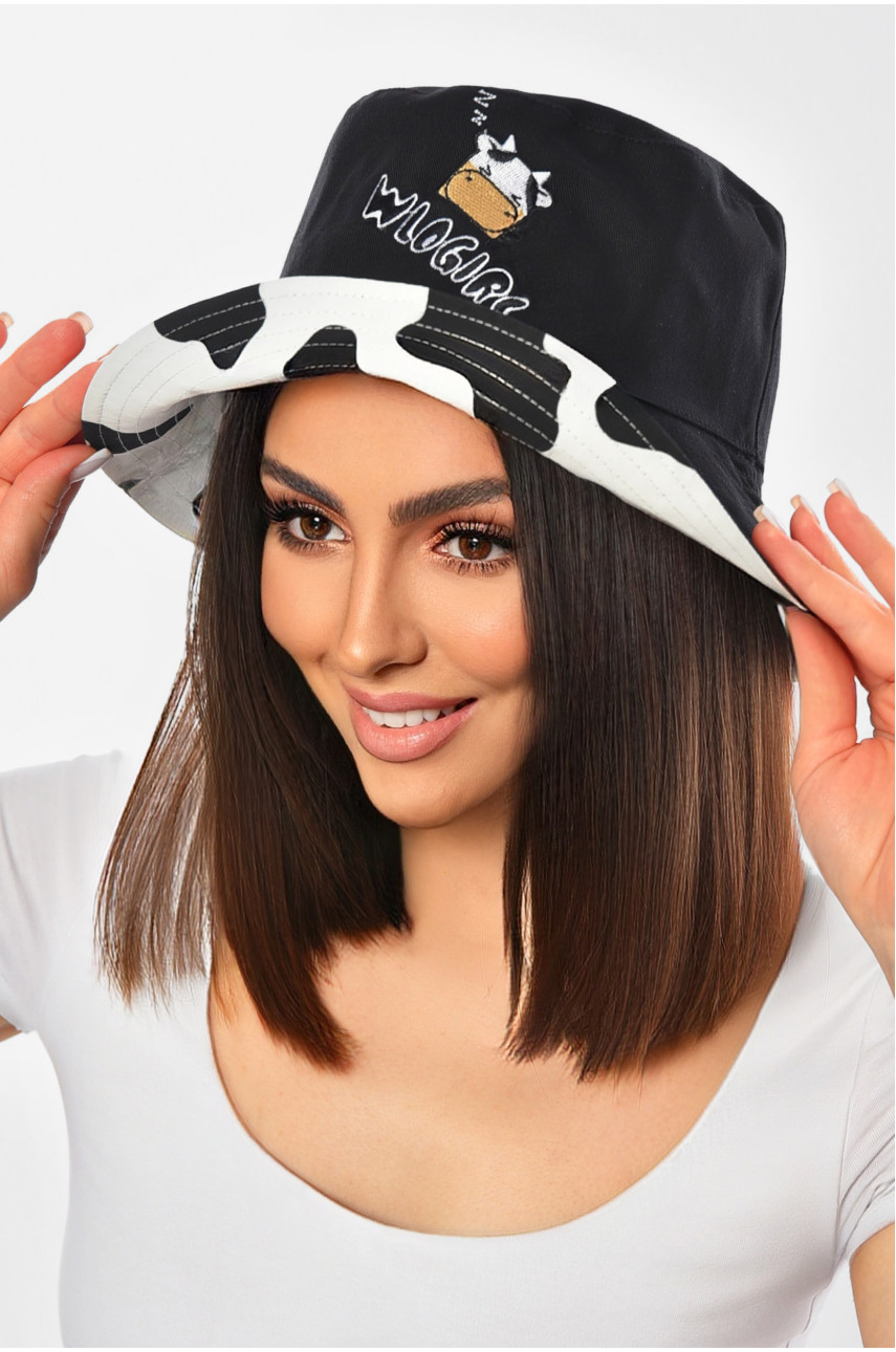 Панама женская двухсторонняя черного  цвета К-37 201250