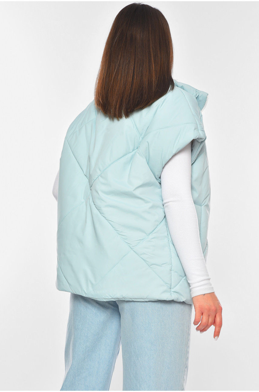 Жилетка женская однотонная светло-голубого цвета JT05 201257