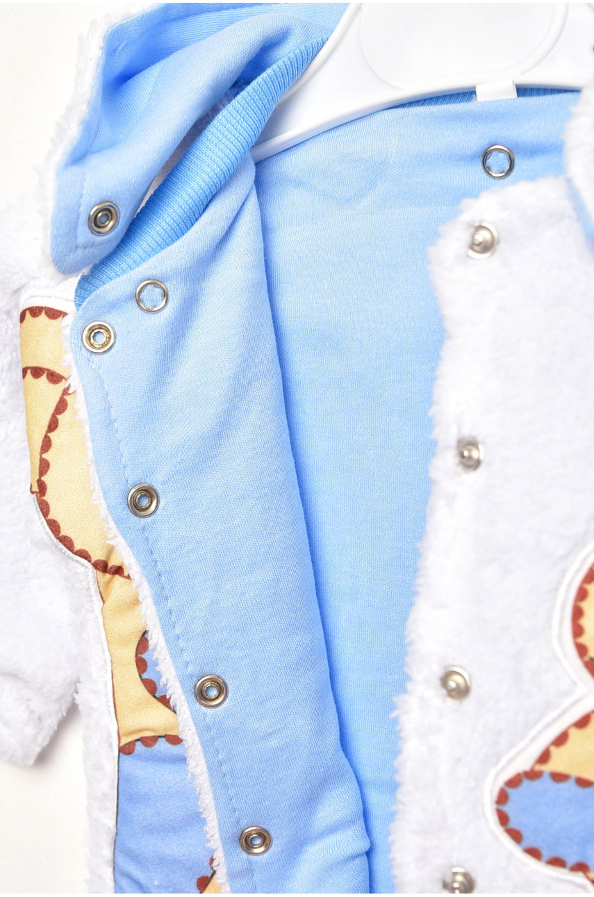 Пижама детская тройка бело-голубого цвета велюр асорти 201262