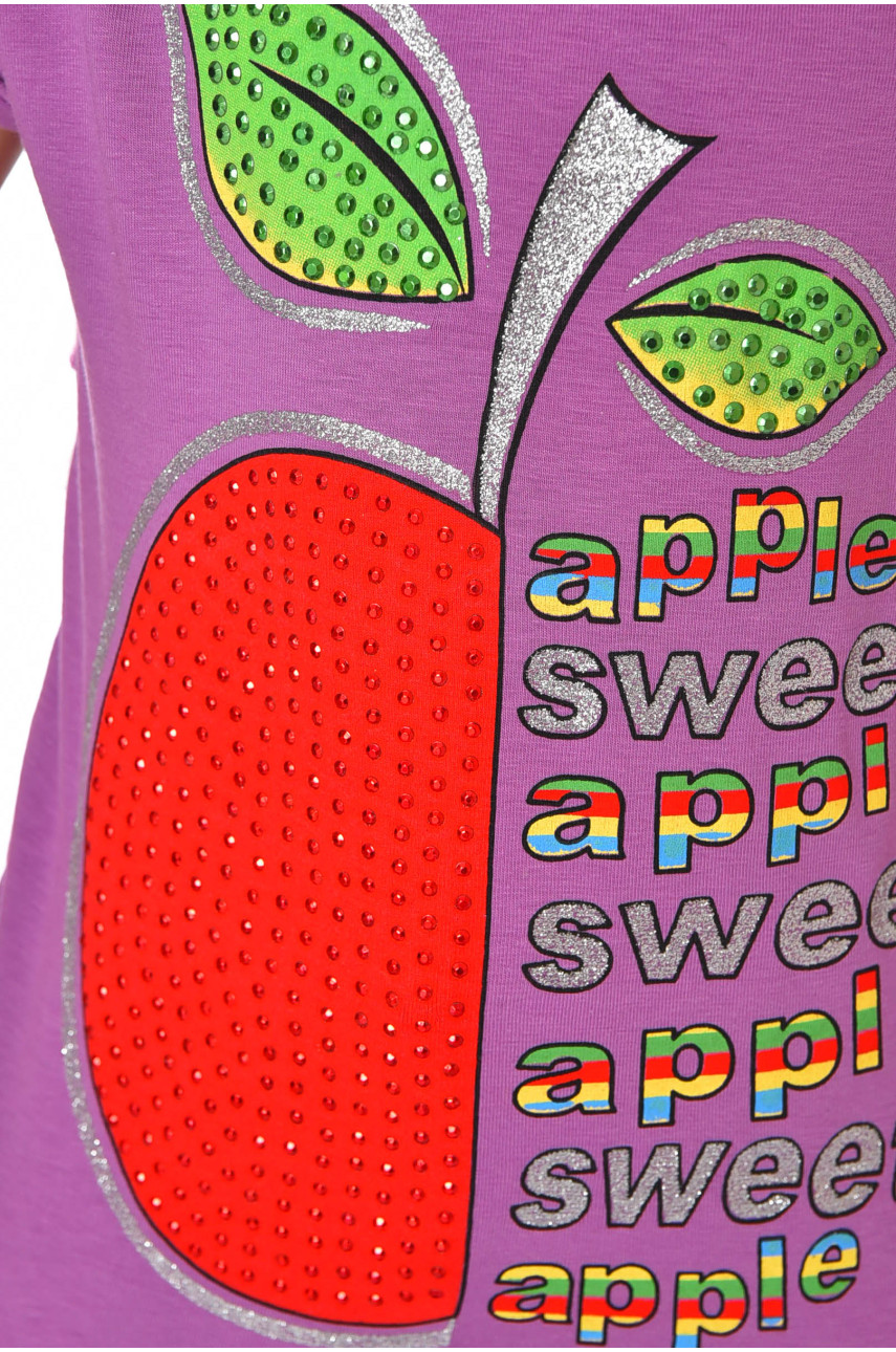 Футболка детская для девочки фиолетового цвета асорти 201293