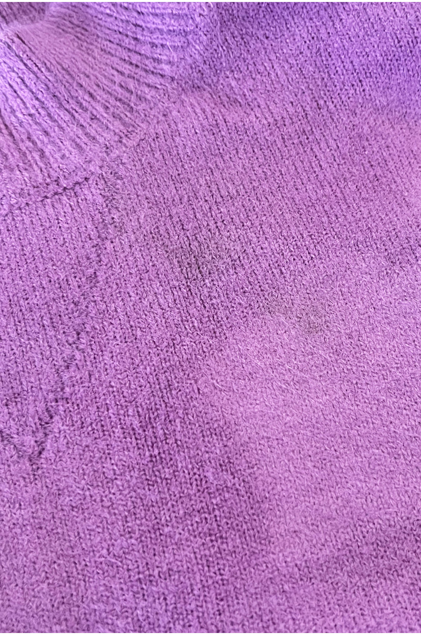 Свитер женский полубатальный сиреневого цвета Уценка 222 201294