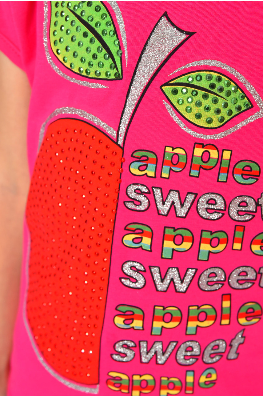 Футболка детская для девочки розового цвета асорти 201296