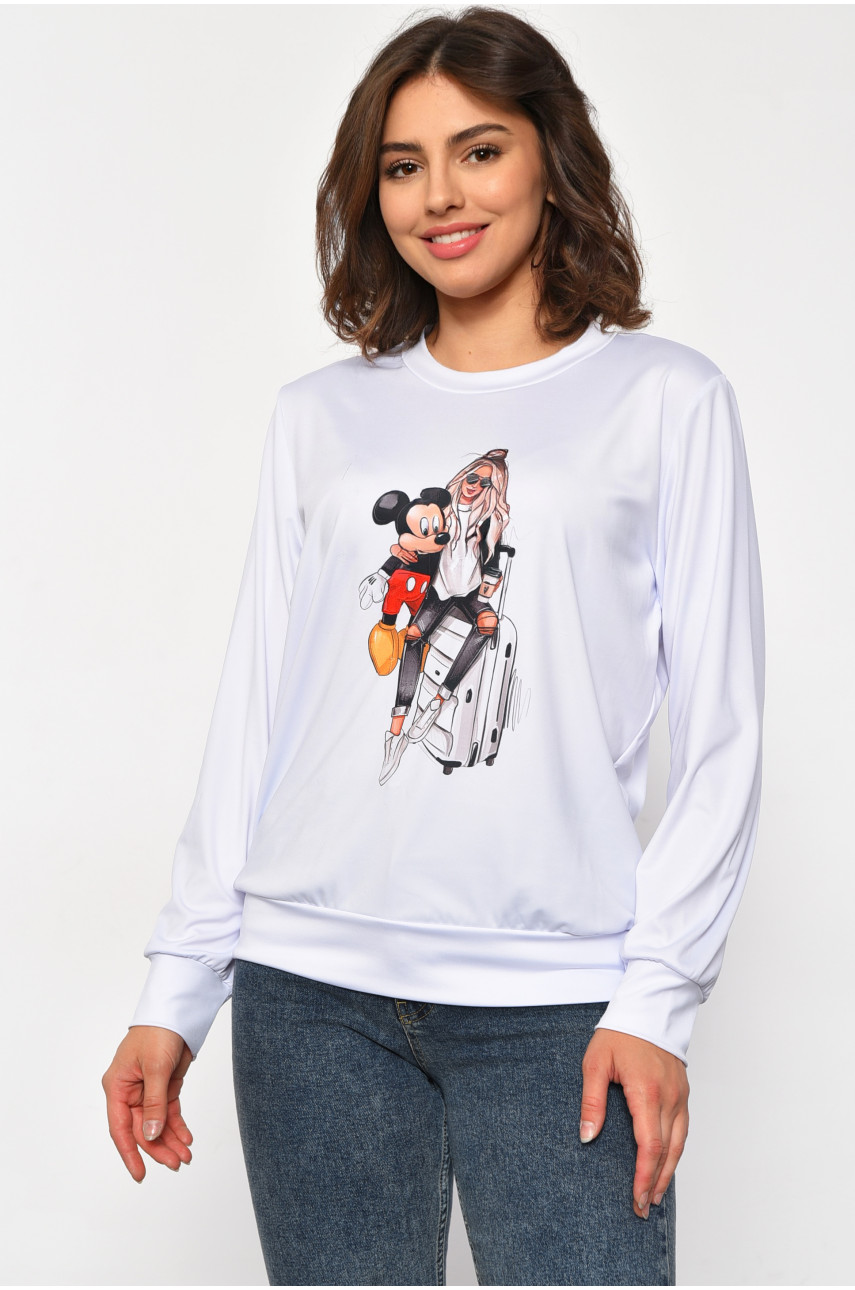 Свитшот женский с рисунком белого цвета Уценка 801 201299