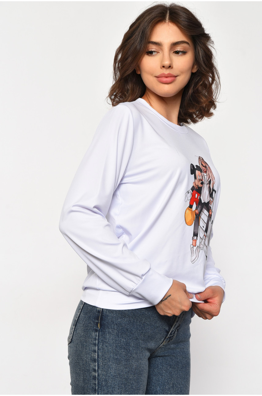 Свитшот женский с рисунком белого цвета Уценка 801 201299