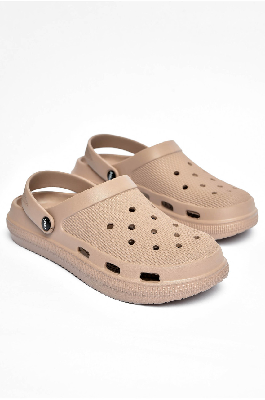 Кроксы женские темно-бежевого цвета С-98 201312 Кроксы женские темно-бежевого цвета С-98 201312