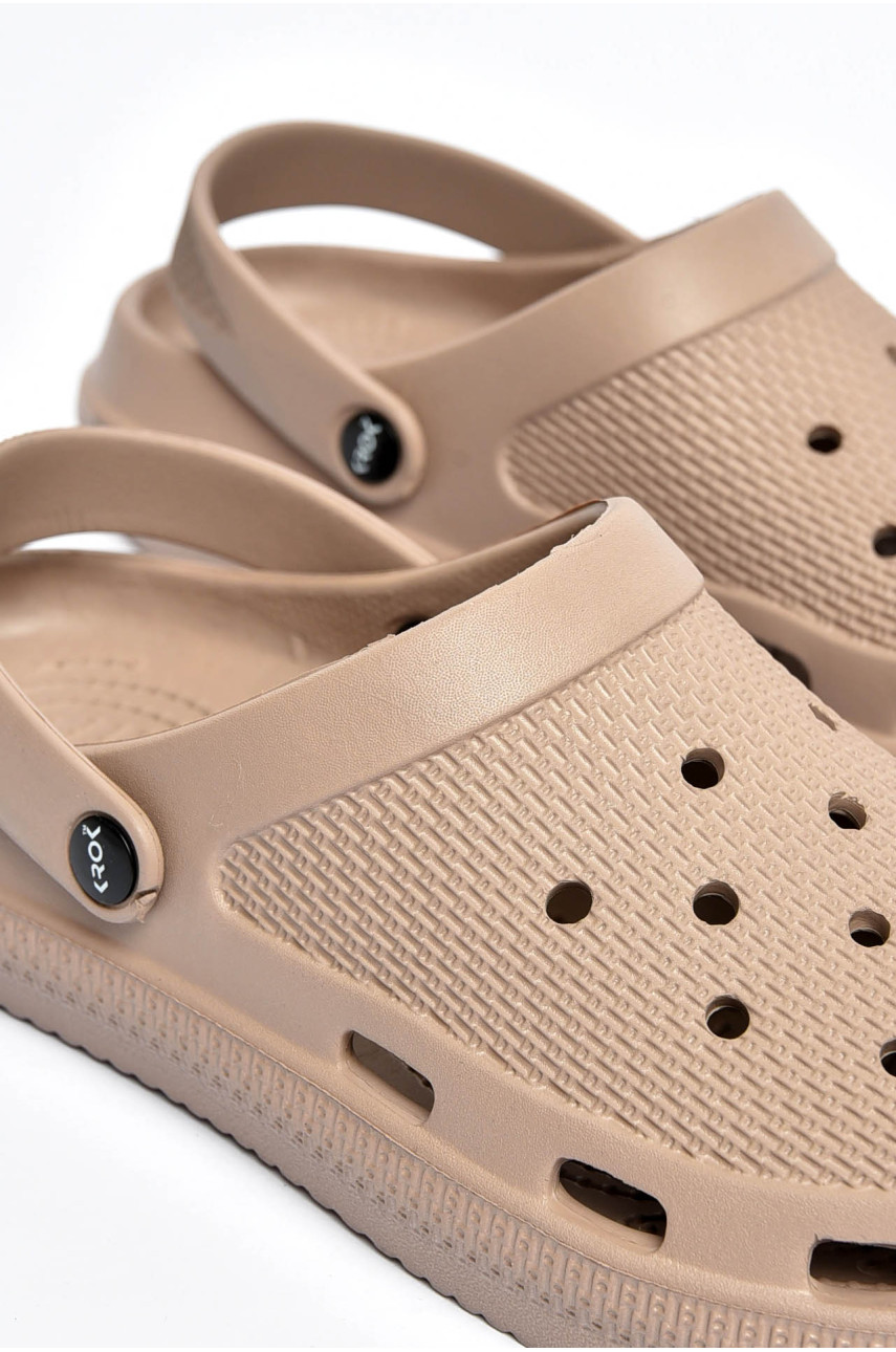 Кроксы женские темно-бежевого цвета С-98 201312 Кроксы женские темно-бежевого цвета С-98 201312